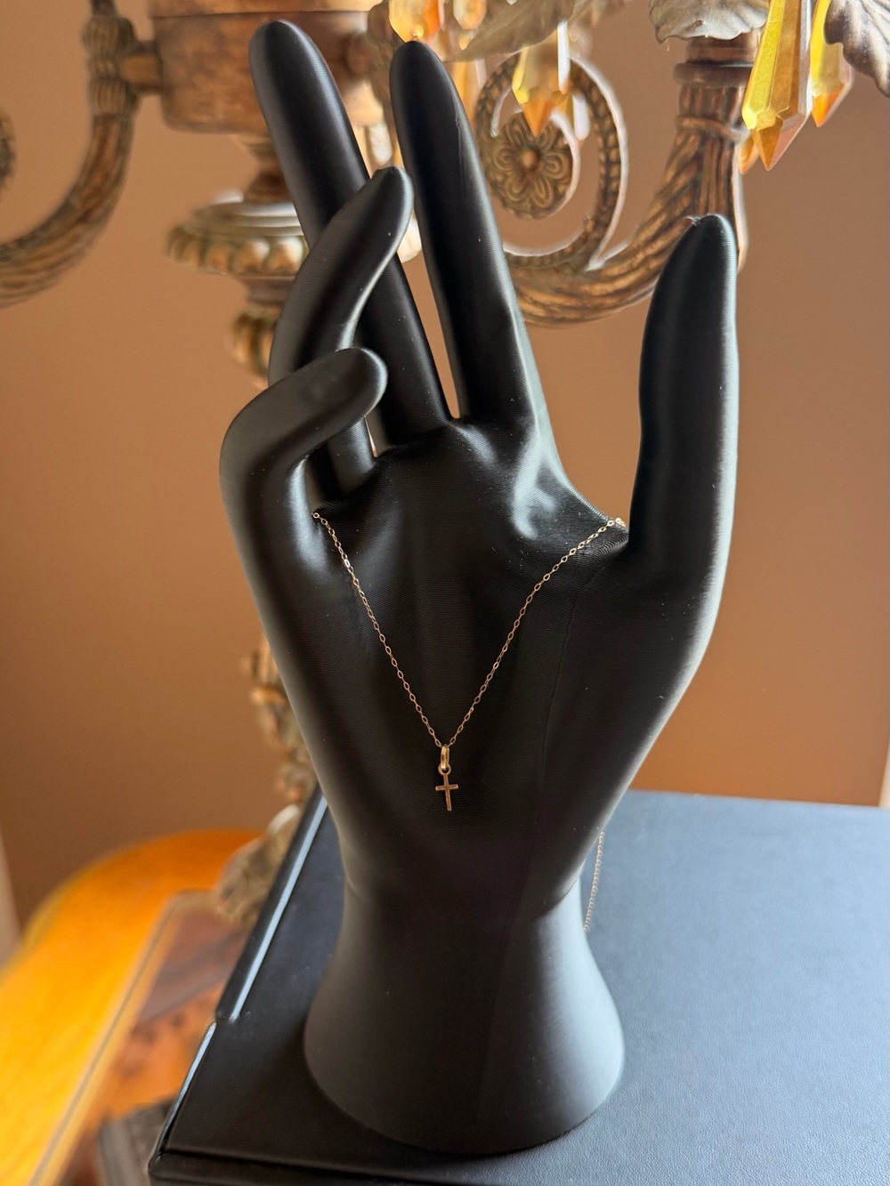 14k Gold very tiny Cross Pendant - Picture 6 of 6